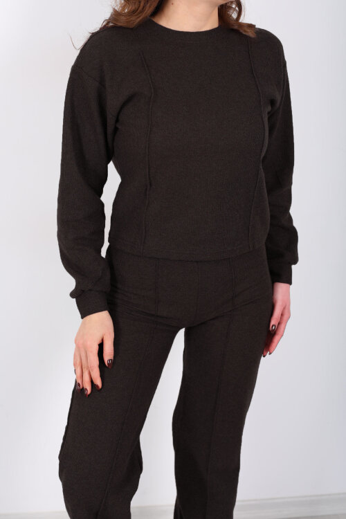 Bisiklet Yaka Çimalı Acı Kahve Kadın Selanik Takım - 2