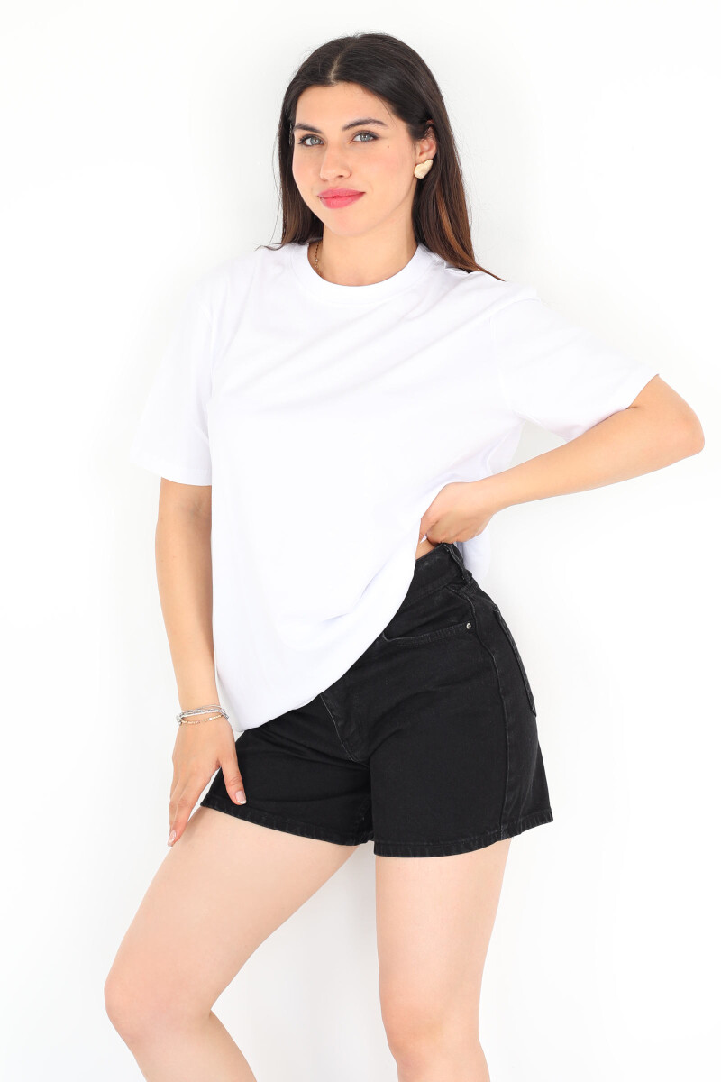 Bisiklet Yaka Oversize Beyaz Unisex T-Shirt - 6