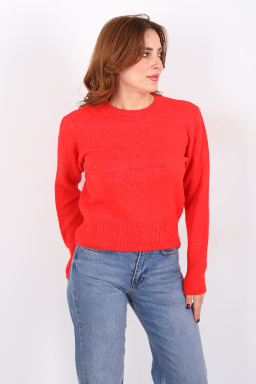 Bisiklet Yaka Turuncu Kadın Triko Kazak - Berox