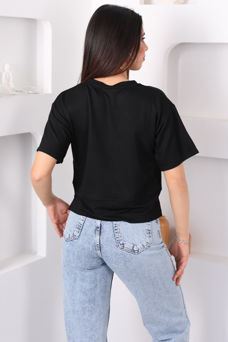 Bisiklet Yaka Yanı Yırtmaçlı Oversize Siyah Kadın Kazak - 4
