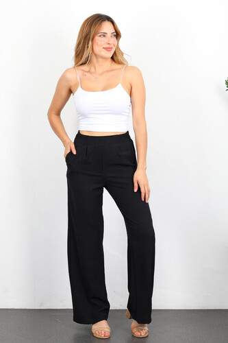 Bol Paça Ayrobin Siyah Kadın Pantolon - 3