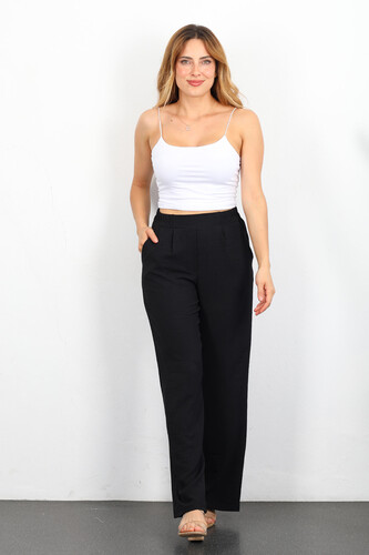 Bol Paça Ayrobin Siyah Kadın Pantolon - Berox (1)