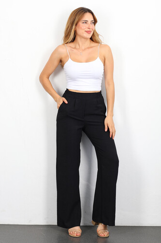 Bol Paça Ayrobin Siyah Kadın Pantolon - Berox