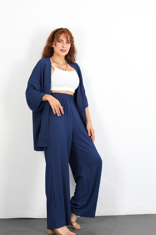 Bol Paça Lacivert Kimono Kadın Takım - 2