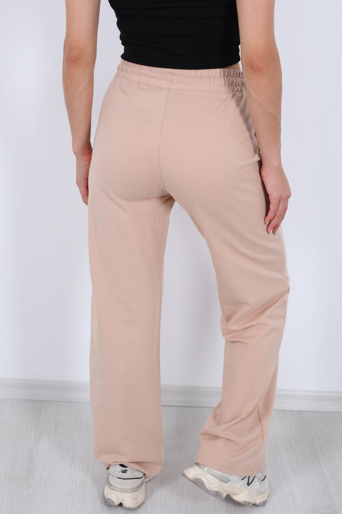 Boru Paça Basic Bej Kadın Eşofman Altı - 5