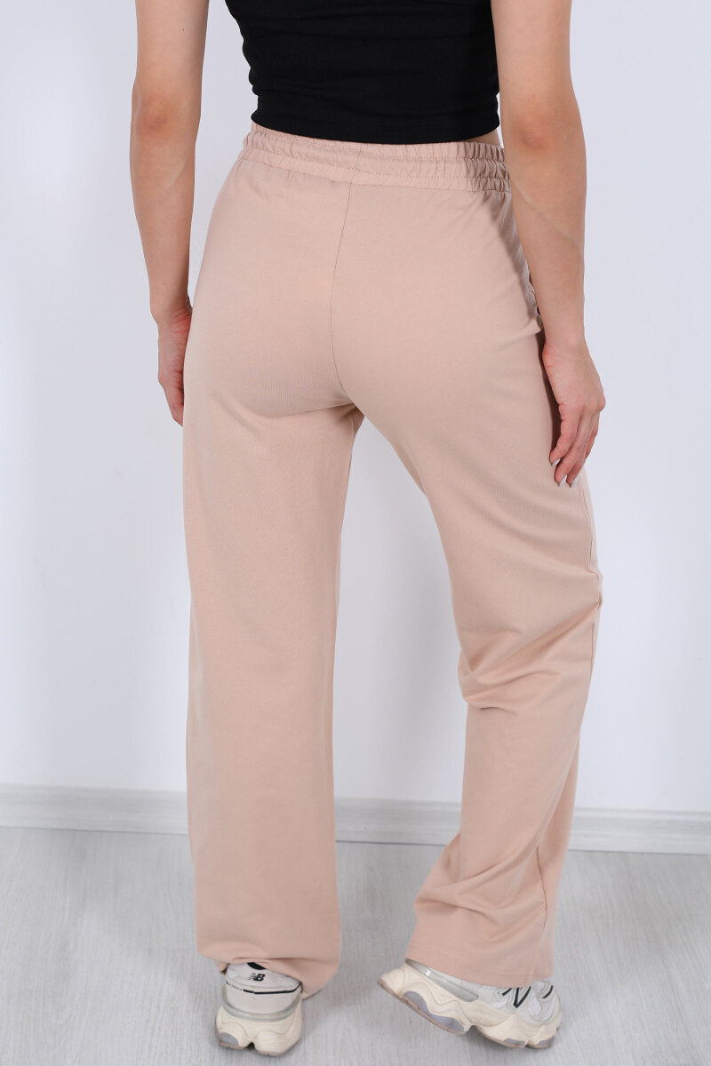 Boru Paça Basic Bej Kadın Eşofman Altı - 5