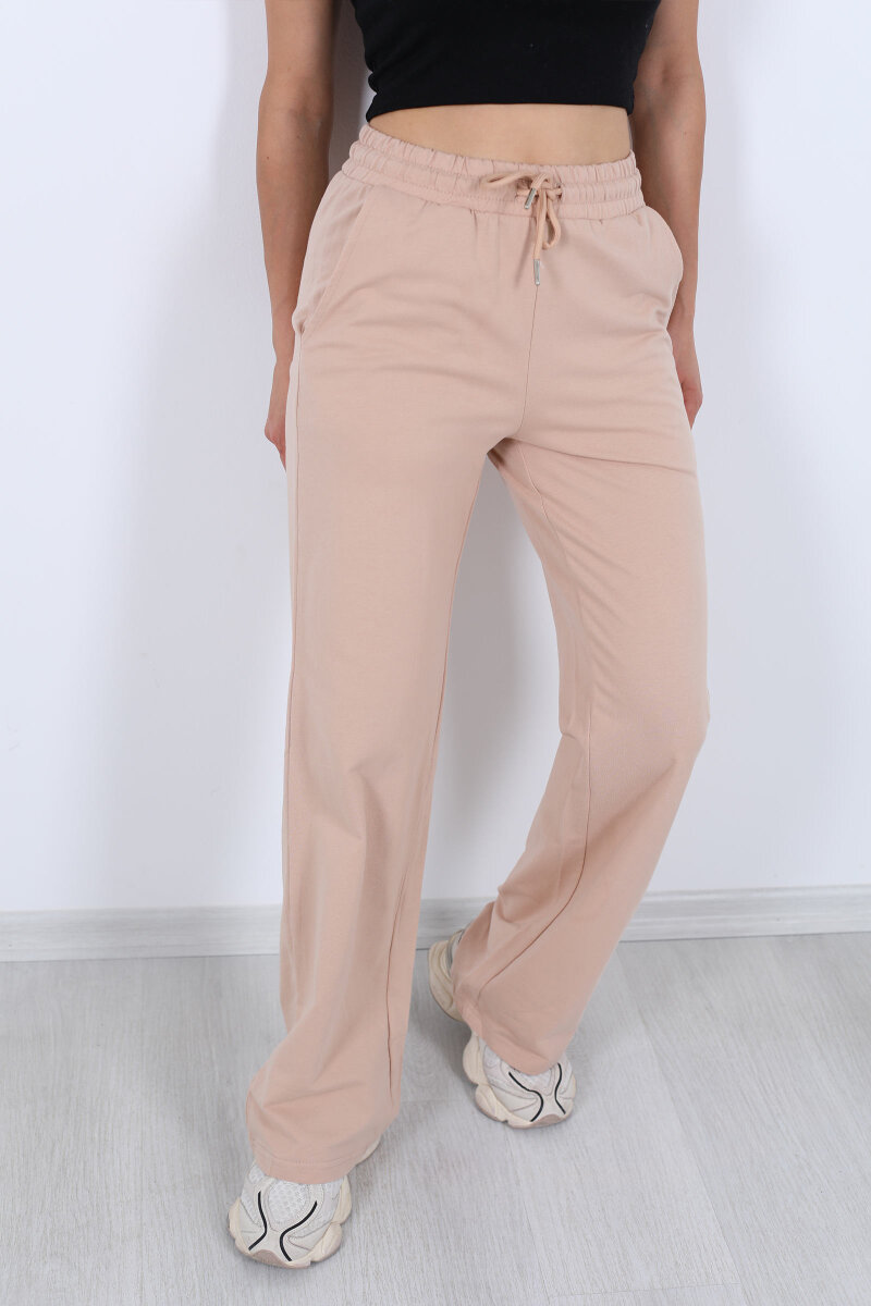 Boru Paça Basic Bej Kadın Eşofman Altı - 2