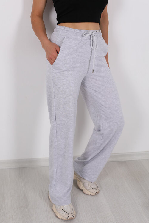 Boru Paça Basic Gri Kadın Eşofman Altı - Berox (1)