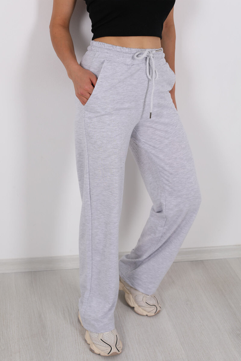 Boru Paça Basic Gri Kadın Eşofman Altı - 2