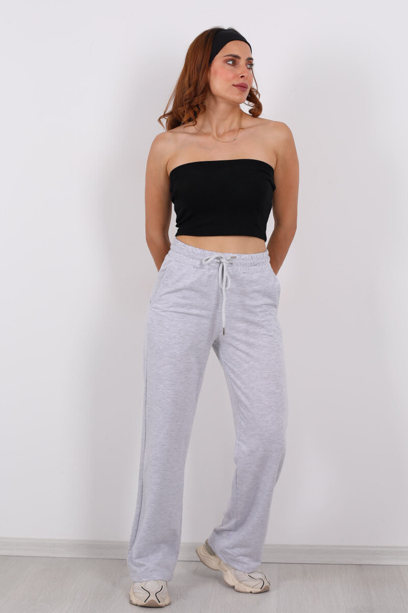 Boru Paça Basic Gri Kadın Eşofman Altı - 1