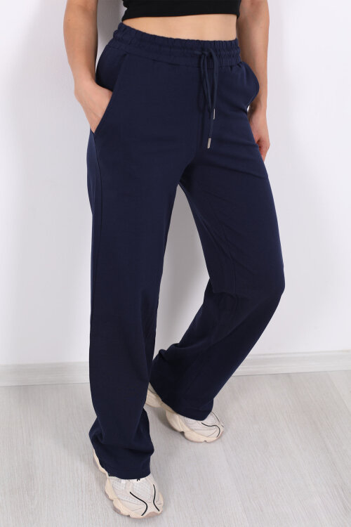 Boru Paça Basic Lacivert Kadın Eşofman Altı - Berox (1)