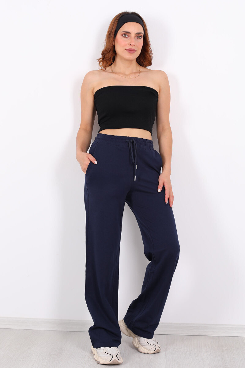 Boru Paça Basic Lacivert Kadın Eşofman Altı - 1