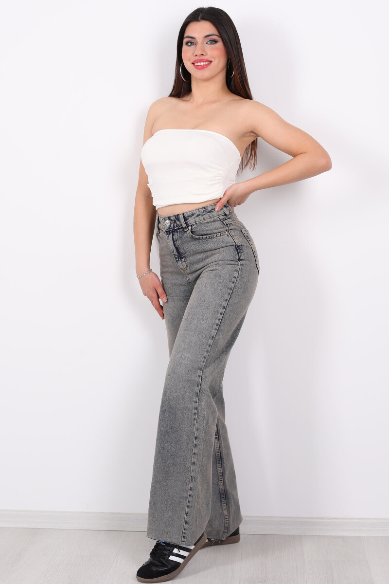 Boru Paça Tint Kadın Straight Paça Kesik Kot Pantolon - 5