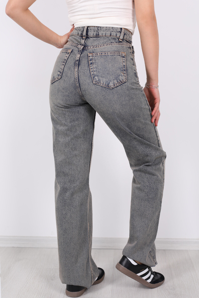 Boru Paça Tint Kadın Straight Paça Kesik Kot Pantolon - 6