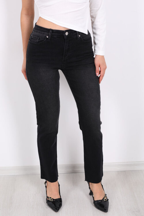 Boyfit Füme Yıkamalı Kadın Mom Pantolon - Berox (1)