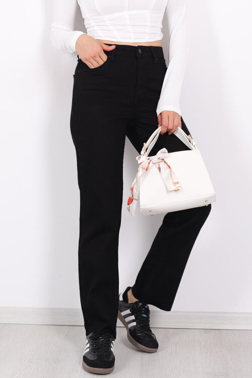 Boyfit Siyah Kadın Mom Pantolon - Berox (1)