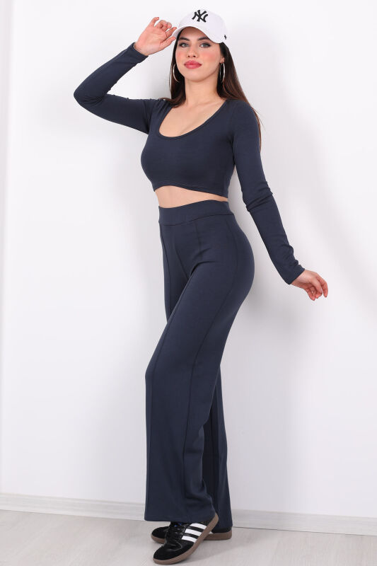 Çimalı Modal Pantolon - Crop Antrasit Kadın Takım - 4