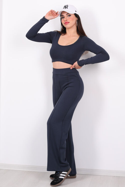 Çimalı Modal Pantolon - Crop Antrasit Kadın Takım - 1