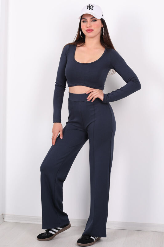 Çimalı Modal Pantolon - Crop Antrasit Kadın Takım - 5