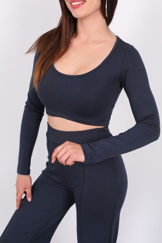 Çimalı Modal Pantolon - Crop Antrasit Kadın Takım - 2