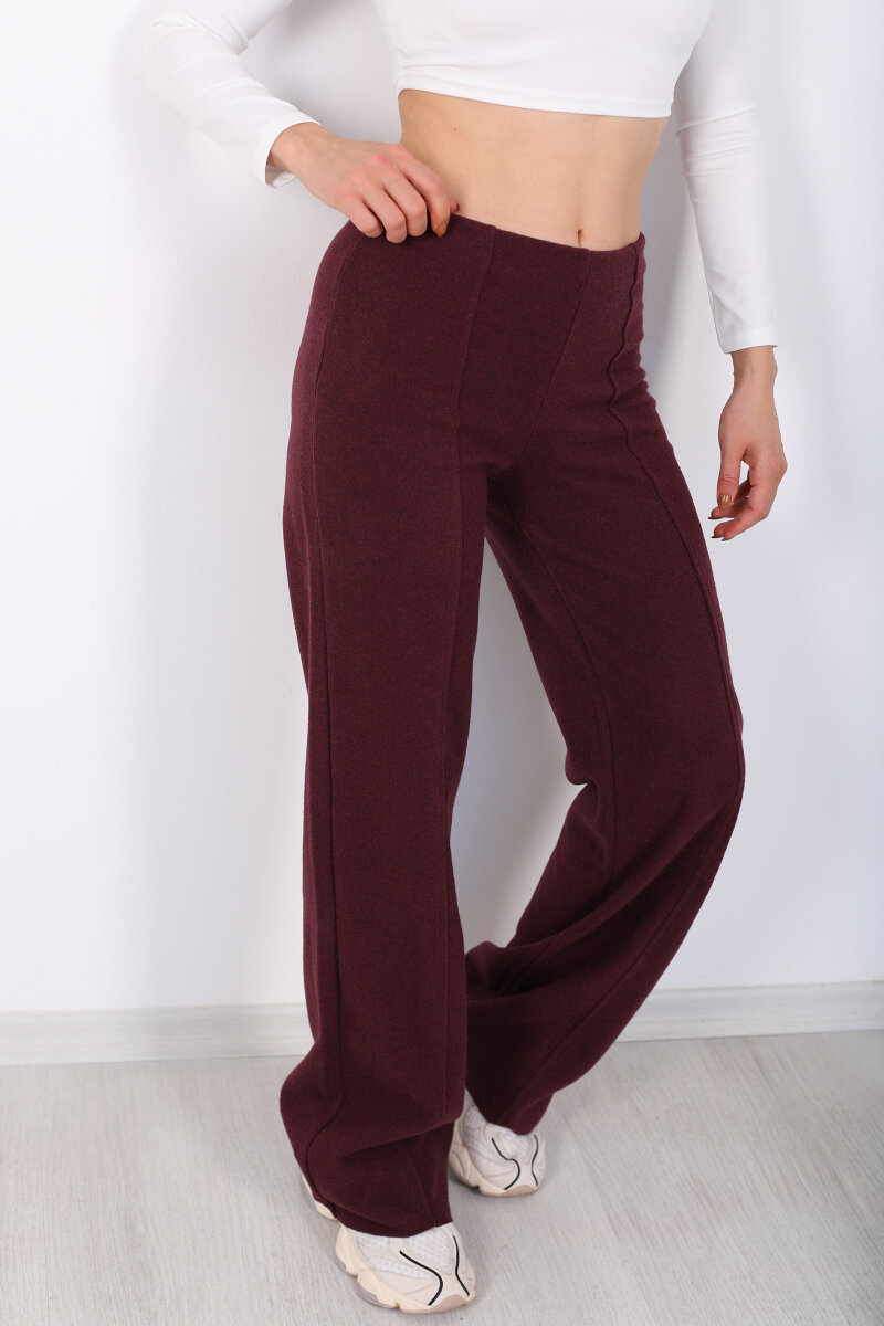Çimalı Örme Bordo Kadın Pantolon - 2
