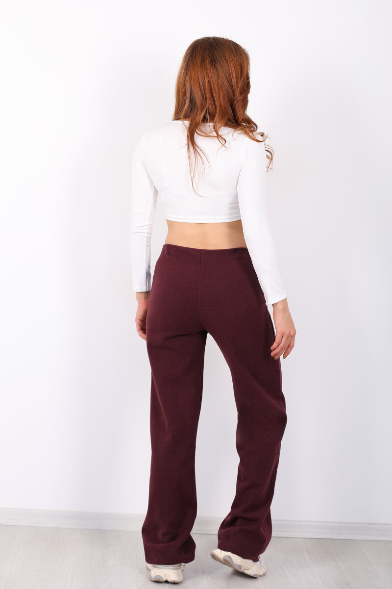 Çimalı Örme Bordo Kadın Pantolon - 5