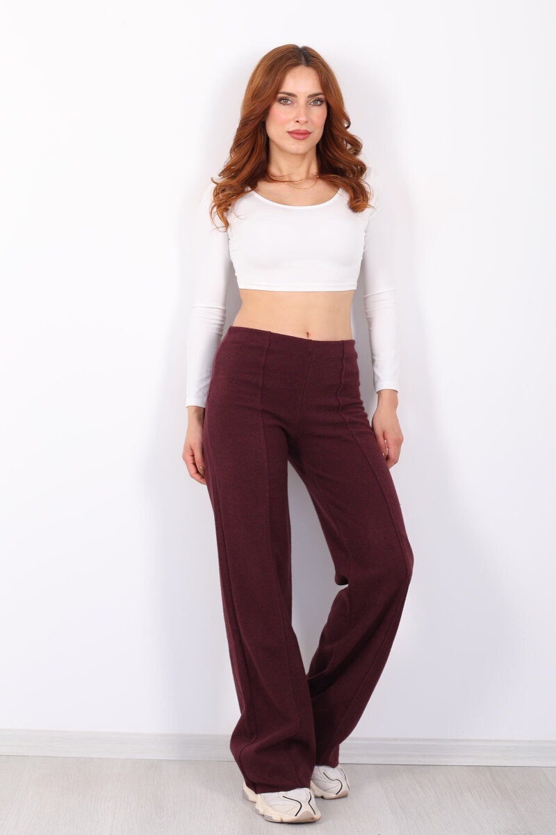 Çimalı Örme Bordo Kadın Pantolon - 4