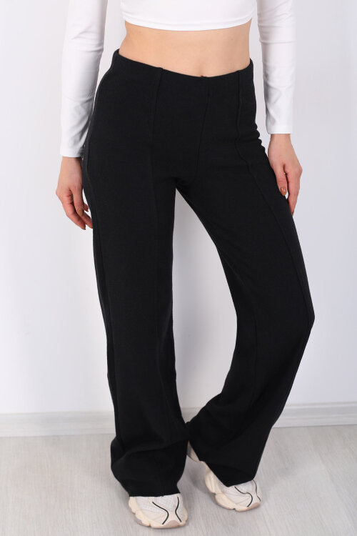 Çimalı Örme Siyah Kadın Pantolon - Berox (1)