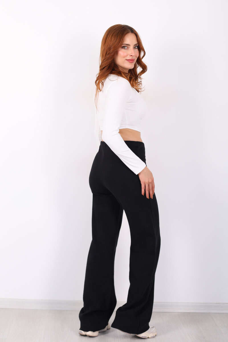 Çimalı Örme Siyah Kadın Pantolon - 5