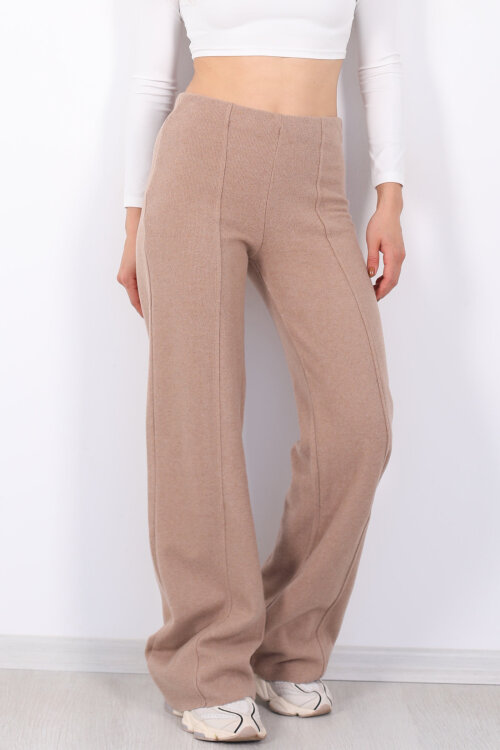 Çimalı Örme Taba Kadın Pantolon - Berox (1)