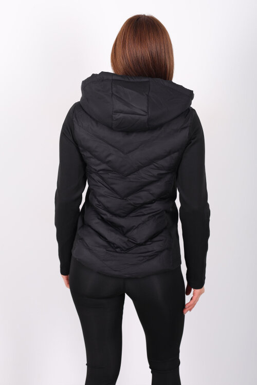 Dalgıç Detay Cepli Siyah Kadın Şişme Mont - 6