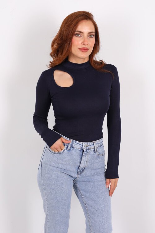 Damla Detaylı Buzzy Lacivert Kadın Çıtçıtlı Body - 6