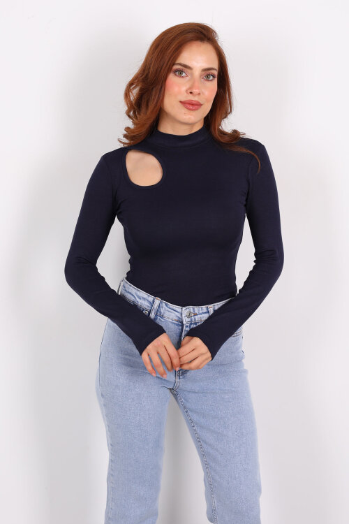 Damla Detaylı Buzzy Lacivert Kadın Çıtçıtlı Body - 3