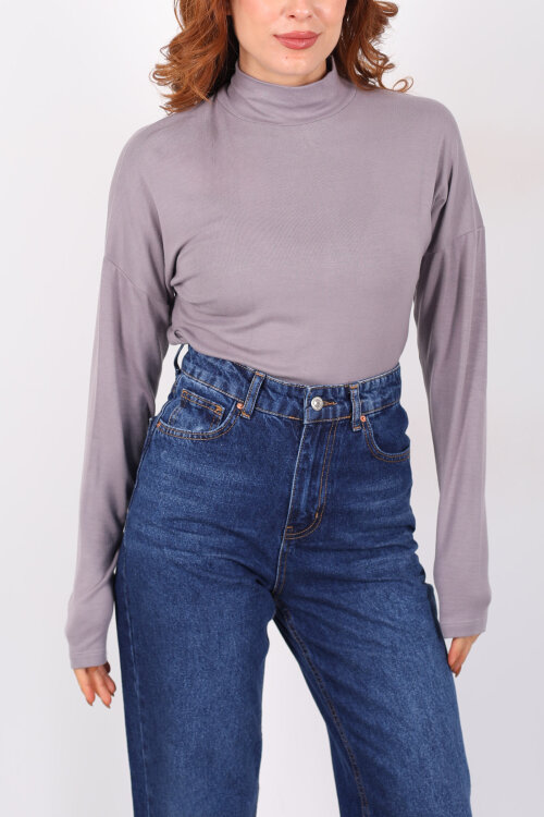 Dik Yaka Vizon Kadın Buzi Bluz - Berox (1)