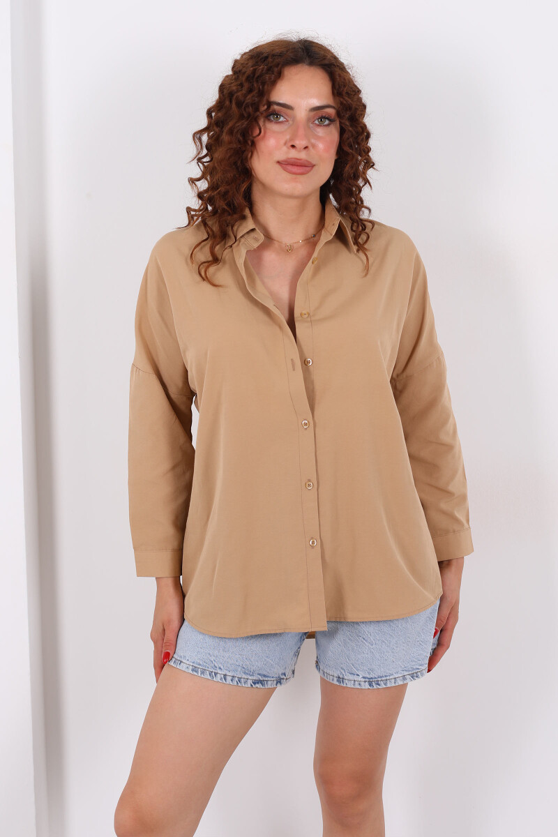 Eteği Oval Vizon Kadın Oversize Gömlek - 6