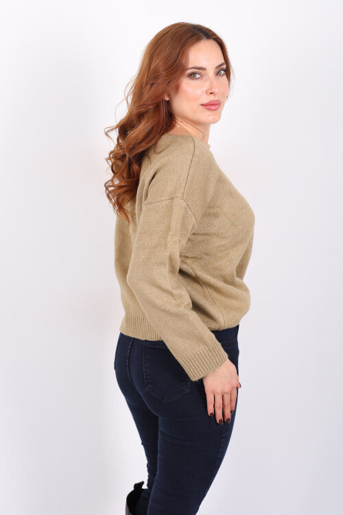 Havuz Yaka Çağla Yeşili Kadın Triko Kazak - 5