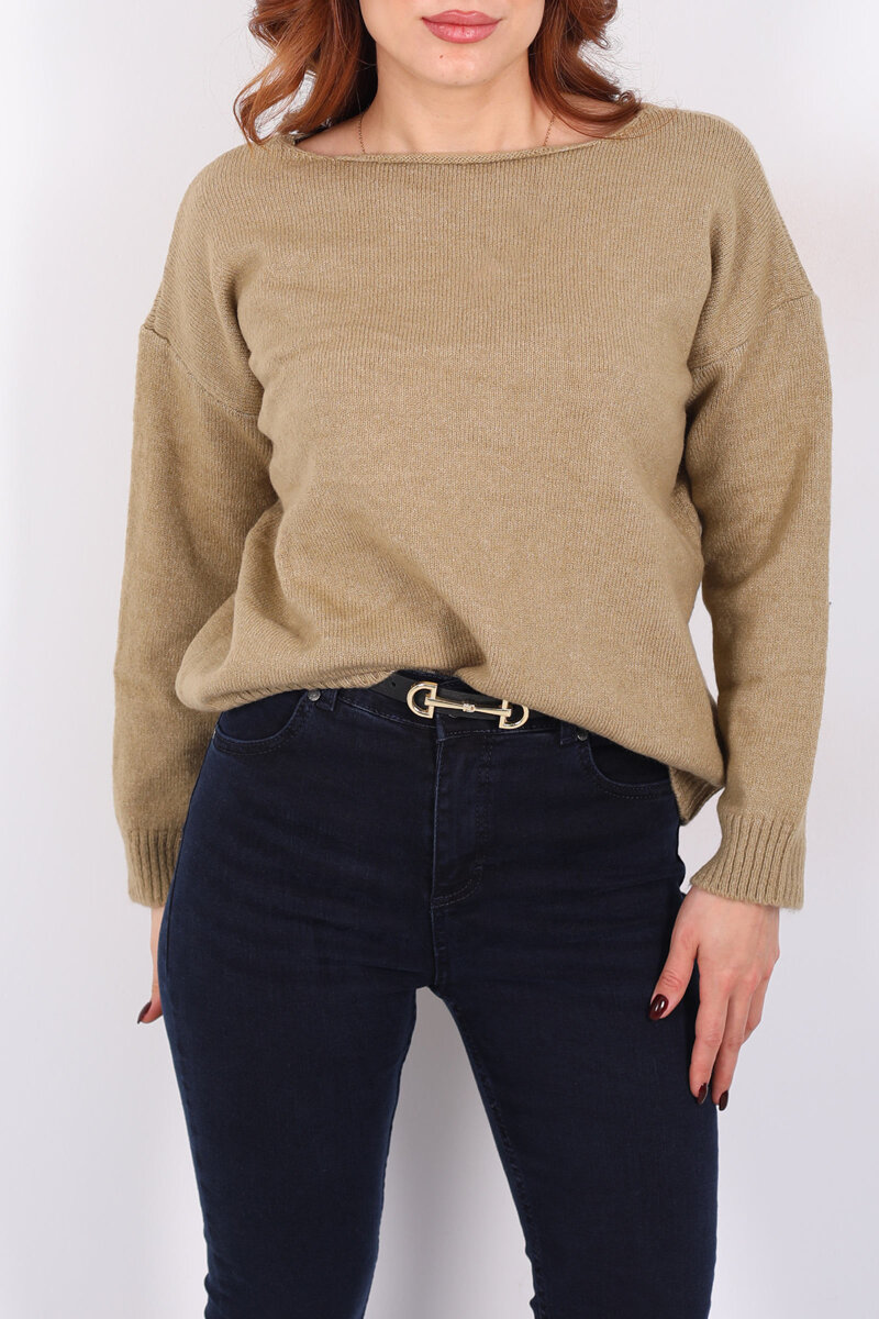 Havuz Yaka Çağla Yeşili Kadın Triko Kazak - 2