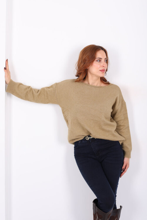 Havuz Yaka Çağla Yeşili Kadın Triko Kazak - 6