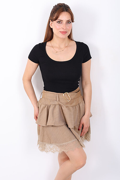 Havuz Yaka Kısa Kol Siyah Kadın Basic Body - 5