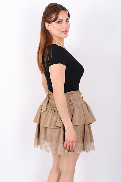 Havuz Yaka Kısa Kol Siyah Kadın Basic Body - 4