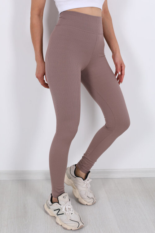 İçi Şardonlu Fitilli Vizon Kadın Tayt - Berox (1)