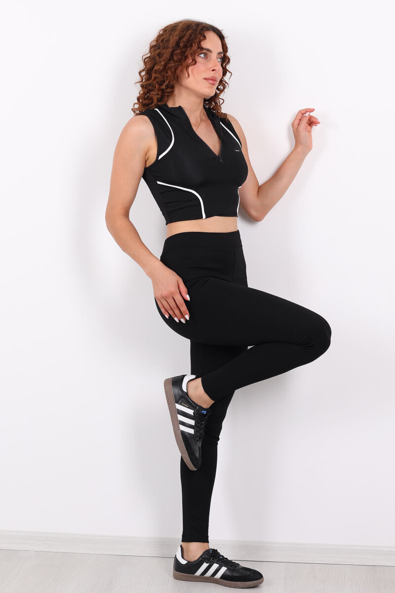 İnce Kemer Siyah Çelik Tayt - 3