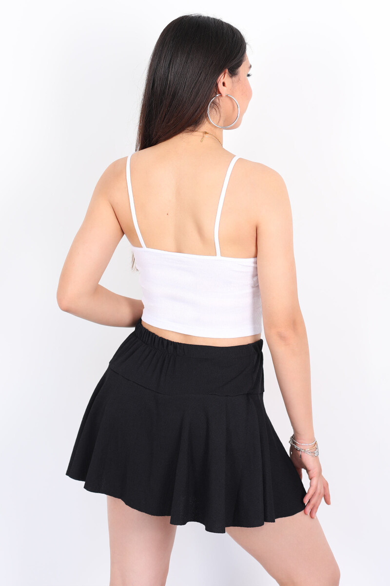 İp Askılı Kaşkorse Beyaz Kadın Crop - 2