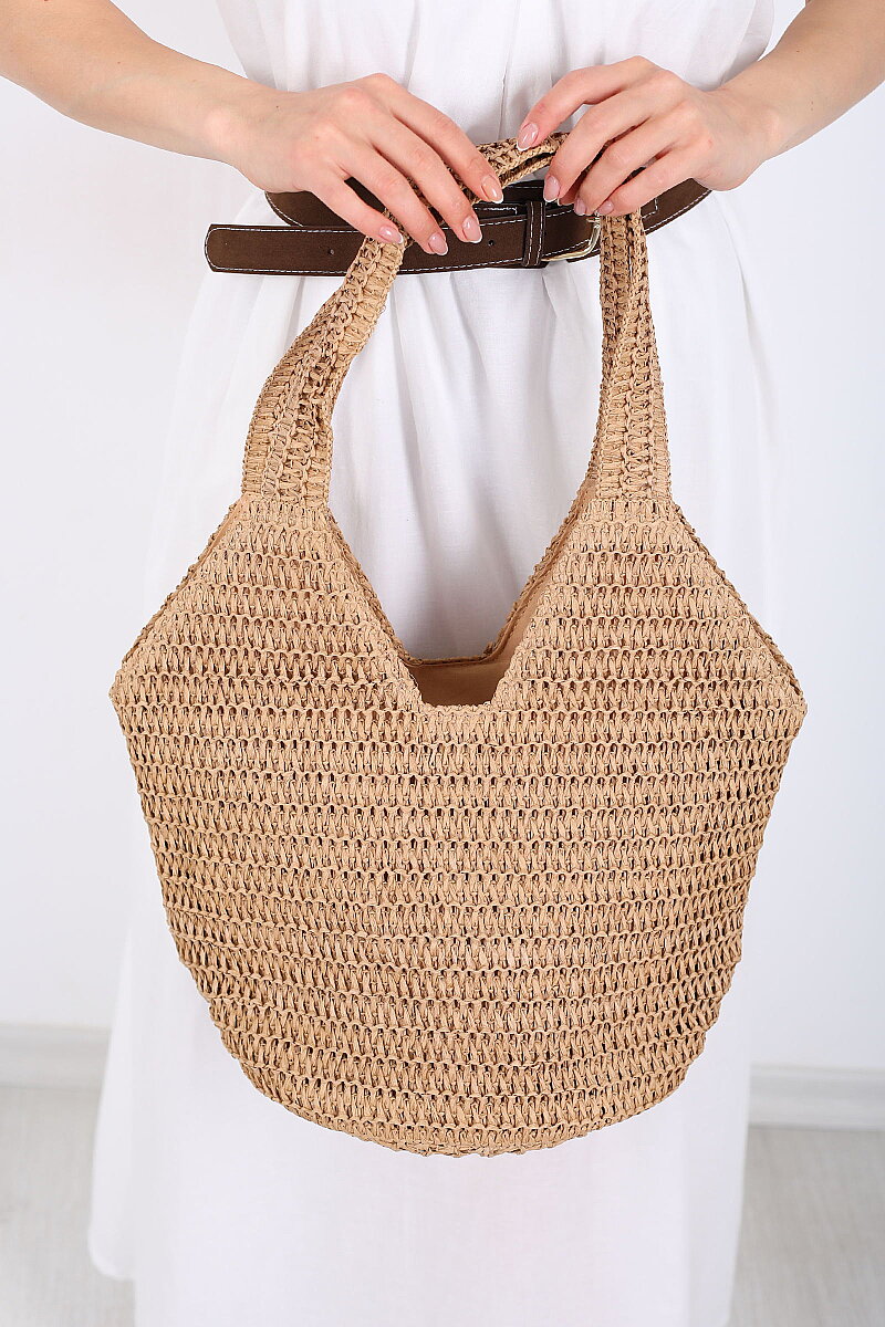 Kağıt Camel Tasarım Hasır Çanta - 5