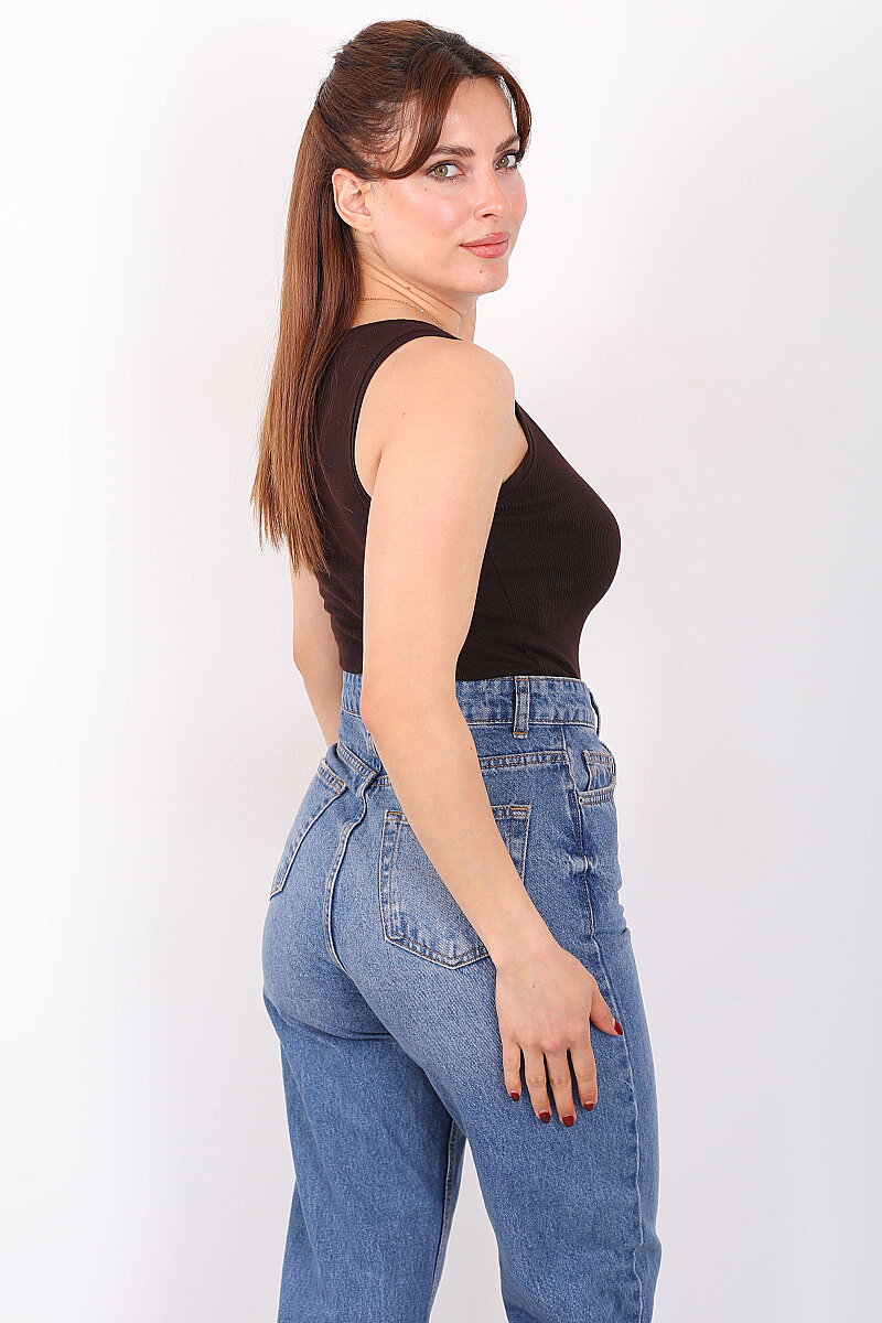 Kare Yaka Kaşkorse Acı Kahve Kadın Atlet - 4