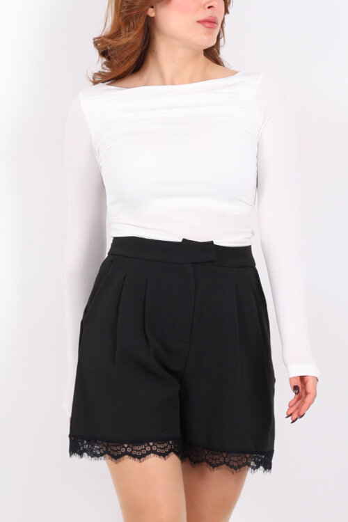 Kayık Yaka Omuz Ve Bel Büzgülü Beyaz Kadın Sandy Bluz - 2