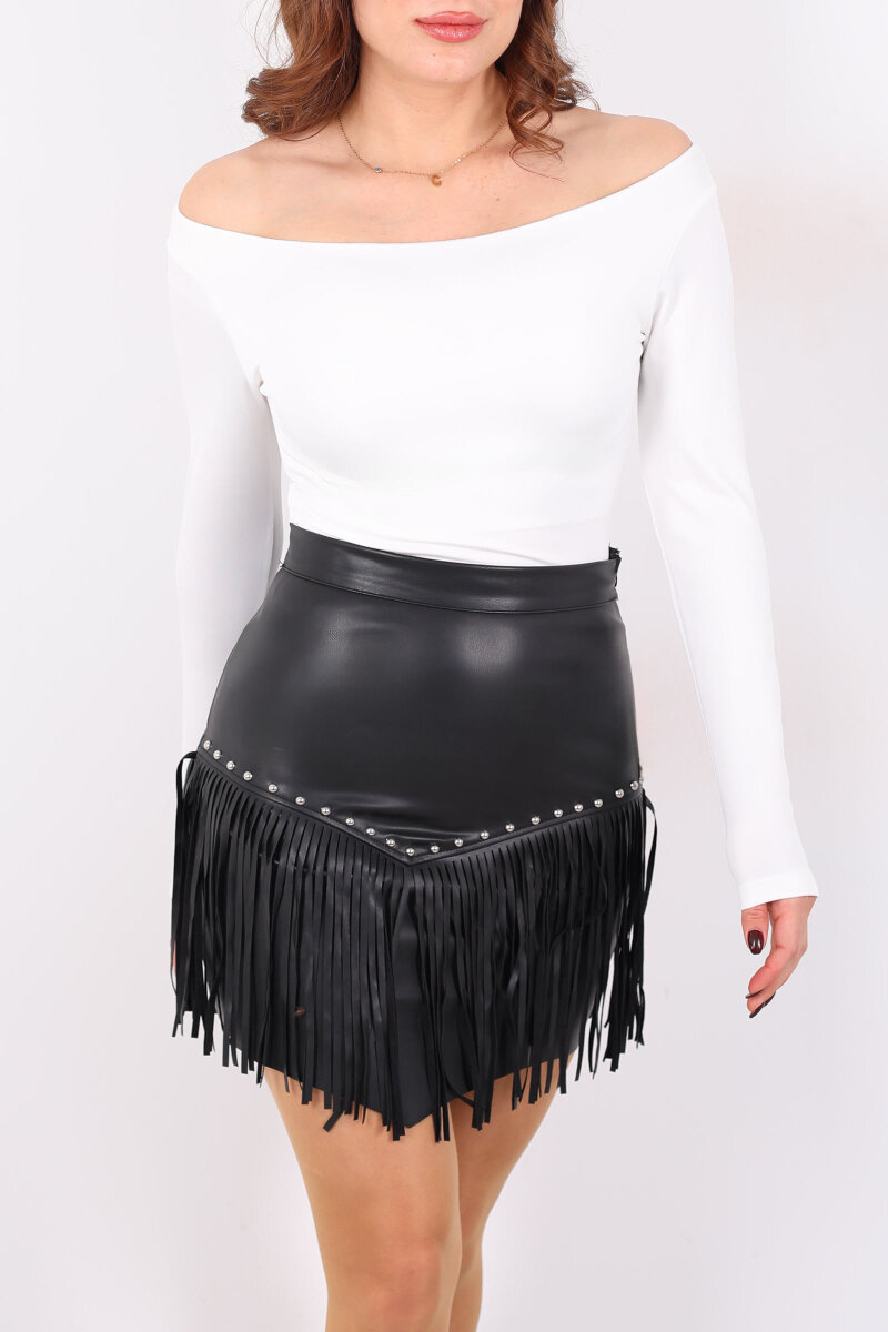 Kayık Yaka Uzun Kol Beyaz Kadın Çıtçıtlı Body - 2