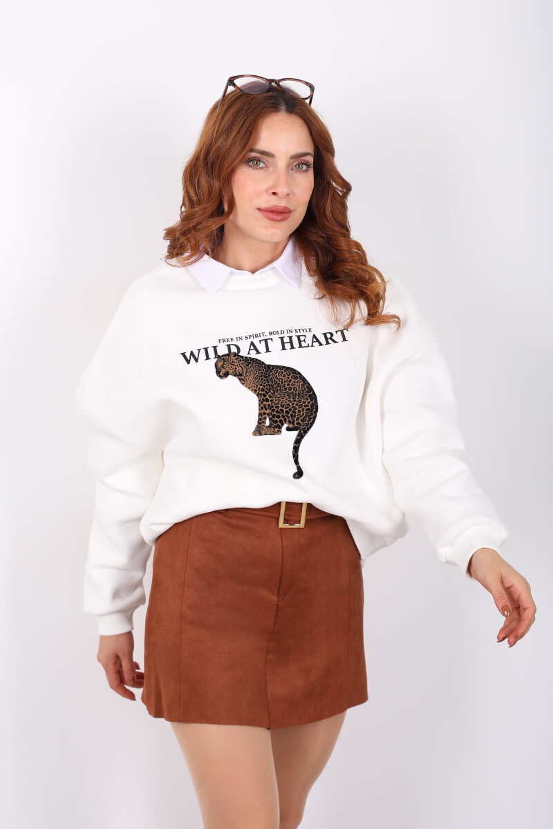 Kemerli Mini Taba Kadın Süet Etek - 4