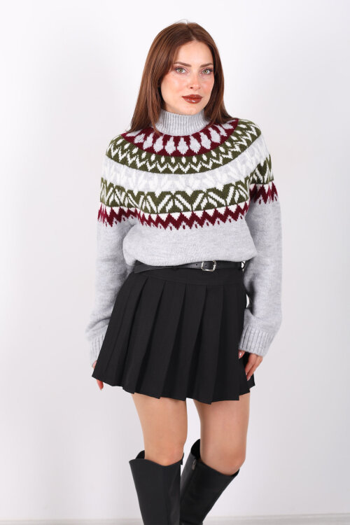 Kemerli Pile Detaylı Siyah Kadın Şort Etek - 7