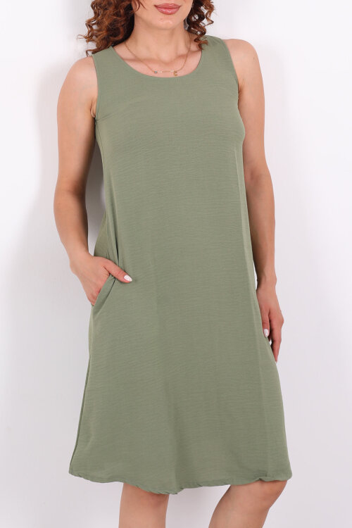 Kolsuz Ayrobin Salaş Midi Mint Yeşili Kadın Elbise - 2